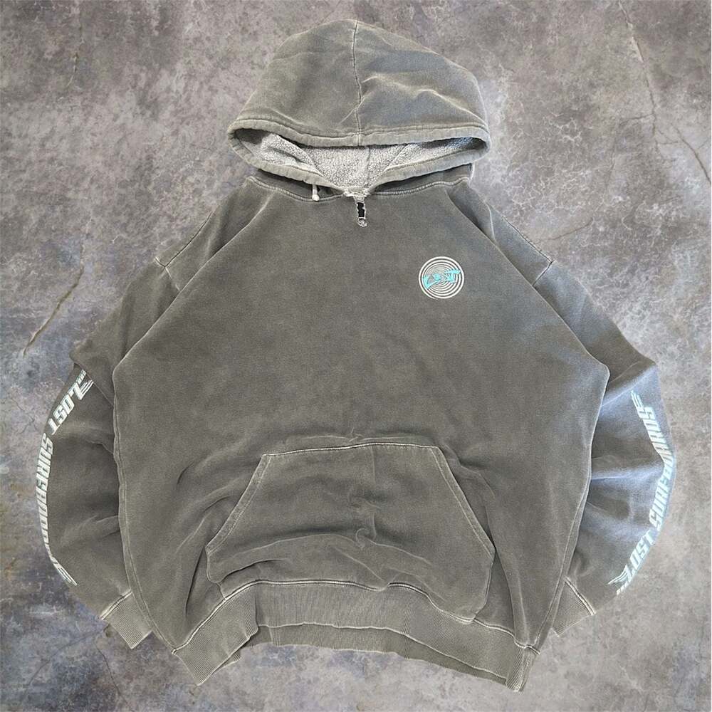 Vintage Lost Surfboards Washed Pullover Hoodie with chrome Logo Graphic